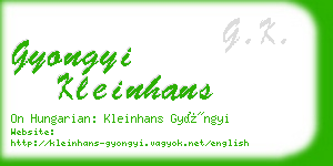 gyongyi kleinhans business card